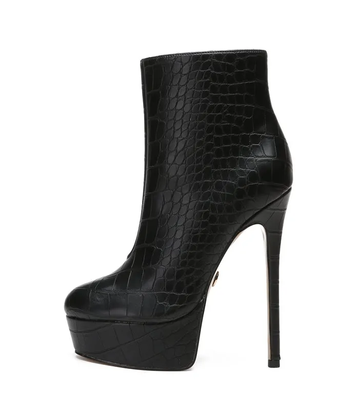 Giaro Stiefeletten Siddy Schwarz Krokodilmuster  online günstig kaufen!